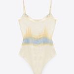 ZARA  satin the dye nwt yellow bodysuit Photo 0