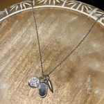 Kendra Scott  Rhodium Dira Coin Charm Necklace in Slate Cats Eye Photo 1