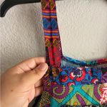 Bohemian Colorful Patchwork Suspender Jumpsuit Wide Leg S Blue Photo 4