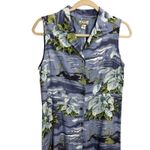 Tommy Bahama  Sleeveless Button Down Knee Length Dress Tropical Print Silk Sz 10 Photo 1