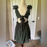 Mi Ami Ruffle Sleeve Dress in Olive‎ Green Small Photo 1