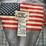 Vintage Koret City Blues Denim Vest Large Patchwork Linen Blend Photo 2