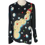 Vintage Berek Sequined Snowman
Christmas Cardigan Sweater M
Retro Ugly Holiday Black Size M Photo 0