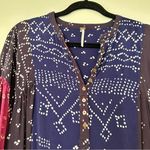 Free People  Boho Shibori Patchwork Printed Long Sleeve Dress Photo 4