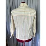 Liz Claiborne button down Liz Sport striped pastel cream pink green purple Photo 4