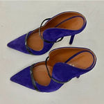 Malone Souliers  Maureen 
Suede Black Leather Slide Pointed
Toe Pump Heels Photo 0