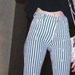 ZARA Blue And White Striped Jeans  Photo 0