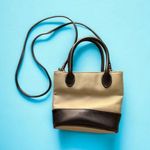 Liz Claiborne Hand Bag Crossbody Faux Leather Trim Khaki Brown 3 Sections Photo 0