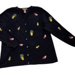 Lily Stanhope Cottage Tropical Cardigan (Size 1X) Black Photo 0