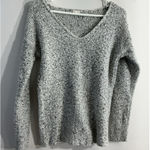 Garage Womans Pullover Sweater XS Gray Speckled Knit V Neck Long Sleeve Photo 0