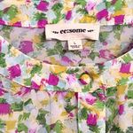 ee:some  Abstract Floral Ruffle Long Sleeve Button Front Blouse Women Photo 2