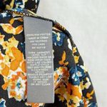 Sharagano  Women's Size 6 Button Front Midi Dress Black Yellow Orange Floral Photo 5