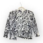 Chico's Chico’s Black White Abstract Print Short Sleeve Cardigan Size 1 (Medium) Photo 1