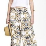 Free People  Women Linen Blend Printed Wide Leg Pants Ivory size S Photo 0