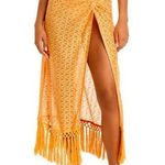 Ramy Brook Gaia Metallic Faux Wrap Boho Maxi Skirt Coverup Size L NWT Photo 0
