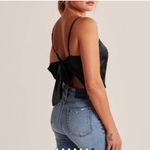 Abercrombie & Fitch Black Satin Camisole with Bow Back Photo 1