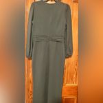 Elegant Dark Green Maxi Dress with Statement Balloon Sleeves, size medium Photo 6