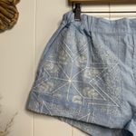 Free People shorts Medium floral embroidered cotton linen high waist boho Photo 1