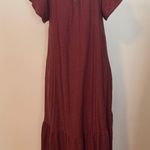 Anthropologie Maeve Burgundy Maxi Dress Photo 1