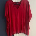 Eileen Fisher  Vibrant Red V-Neck Top XL Photo 0