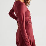 Free People FP BEACH Vance Mini Dress in Bordeaux size Medium NWT Photo 2