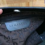 LAMARTHE Black Leather Clear Acrylic Handle HandBag Shoulder Bag Photo 6