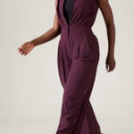Athleta Brooklyn Heights Wide Leg Jumpsuit Spiced Cabernet 6T *FLAW Photo 0