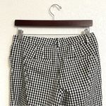 Ann Taylor Womens Pants Black White Gingham Plaid Ruffle Trim Pockets Size 2 Photo 3