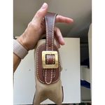 Kate Spade  Vintage Metallic Woven Canvas & Leather Buckle Flap Shoulder Bag Photo 4