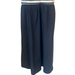 Ellen Tracy  Tank Dress Womens Size M Blue White Striped Maxi Tiered Round Neck Photo 2