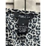 Rue 21  Black/Tan‎ Cheetah Wrap Crop open Tie Back Long Sleeve Blouse Size M Photo 1
