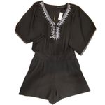 White House | Black Market 10 Romper Shorts WHBM Boho Embroidered Tassel Kimono Photo 7