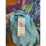 Zoe Urban Outfitters Printed Ciao Blue Green Long Sleeve Midi Dress Small Retro Photo 7