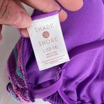 Shade & Shore Purple Striped Crochet Triangle Bikini Top Size L(12-14) Photo 4