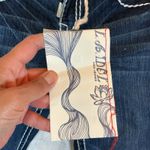 NWT LA Idol USA Embellished Cropped Jeans Dark Wash White Stitch Detail Size 7 Blue Photo 2