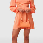 The Wolf Gang Levisa Key Hole Mini Dress Size Small Orange Coral Cocktail Fairy Photo 1