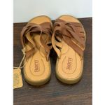 BORN Isle Woven leather brown Slide Slip On Sandal size 8 NWT Tan Photo 4