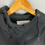 Calvin Klein Jacket Black Women Size Large Flaws Hood Drawstring Zip-Up Photo 3