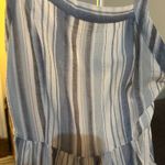 Striped Romper Casual Summer Sleeveless Blue White Lined‎ Size M Photo 2