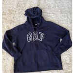 Gap Vintage  XXL Full Zip Hoodie Sweatshirt Blue Spell Out Logo Casual Activewear Photo 0