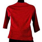 Isaac Mizrahi Live! Red Polka Dot 3/4 Sleeve Pima Cotton Top Size Medium NWOT Photo 2
