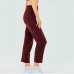 Naadam Cashmere Cropped Pants High Waisted Straight Leg Maroon Burgundy Size XXS Red Photo 2