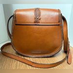Lucky Brand Vtg Terra Cotta 100% CowHide Leather Horseshoe Purse Handbag Photo 3