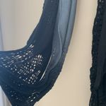Ombré infinity scarf and crochet Scarf with sheer mesh Black Photo 2
