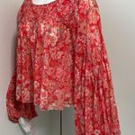 Free People Printed to Perfection Pleated Top Medium NEW Photo 5