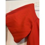 ZARA  Off The Shoulder Red Midi Dress Short Sleeve Size Medium Preppy Holiday Photo 6