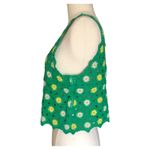 New in NWT Floral Crochet Lace Cropped Tank Top Kelley Green Size S/M Photo 6