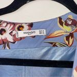 Mango  Blue Floral Bumblebee V-Neck Tie Front Maxi Dress Size 6/Medium *FLAWED* Photo 5