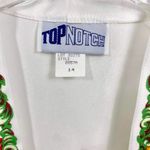 90s TOP NOTCH Vintage White Floral Shirt Jacket Blouse Size 14 Photo 2