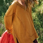 Free People Movement On The Rise Pullover Long Sleeve Amber Size XS Gold Photo 0